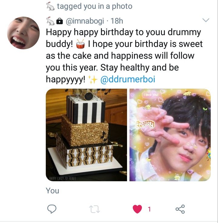 Its really a pretty drum cake that makes me wanna keep it safe. A big thankful for you, eventho we just got to be friends a few days ago, but you& #39;ve already given me a very good impression, Nayeon. Amen, lets be happy and always support for each others!━━  @imnabogi