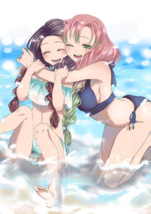 芹沢@⭐️星願6/28西2マ33aさんがTwitterに投稿した甘露寺蜜璃(鬼滅の刃)のイラスト。
