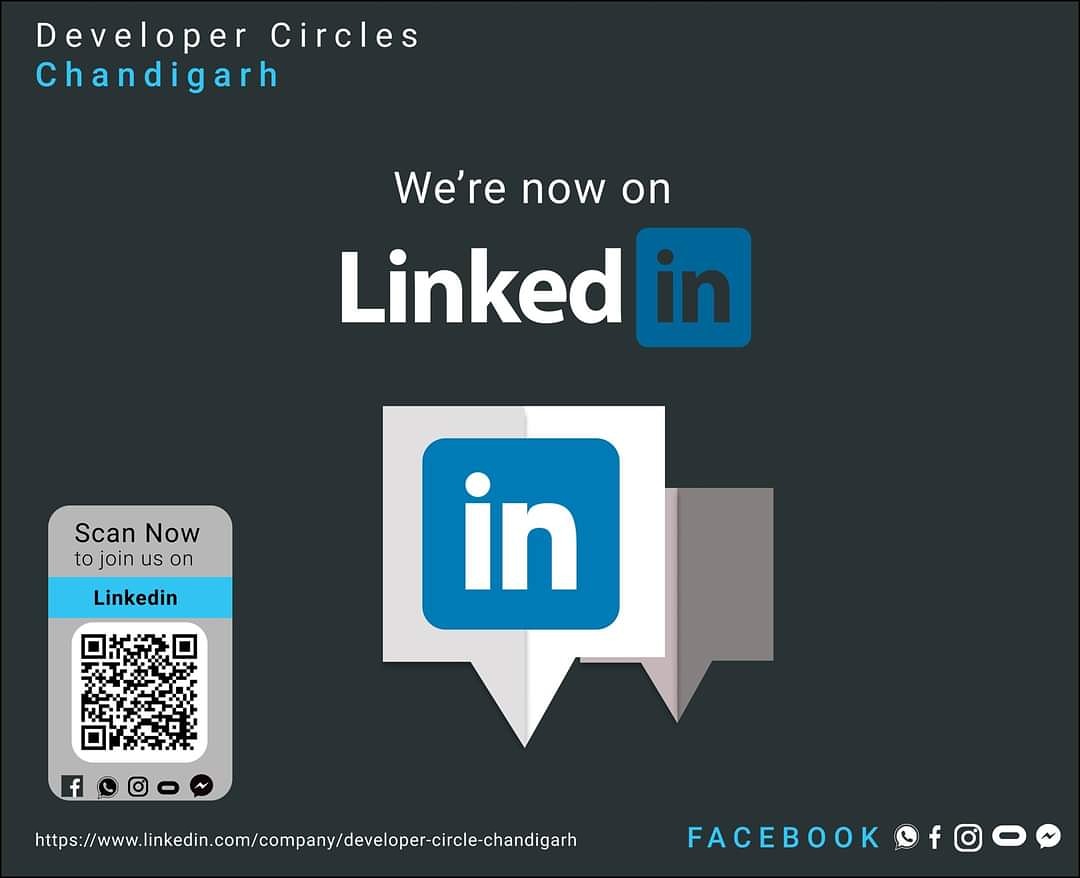 Hello Folks ,
Developer Circle Chandigarh is now officially on LinkedIn, follow us on linkedIn to get more information about events, workshops and exciting happenings in and around Chandigarh.
Link - linkedin.com/company/develo…

#devcchd