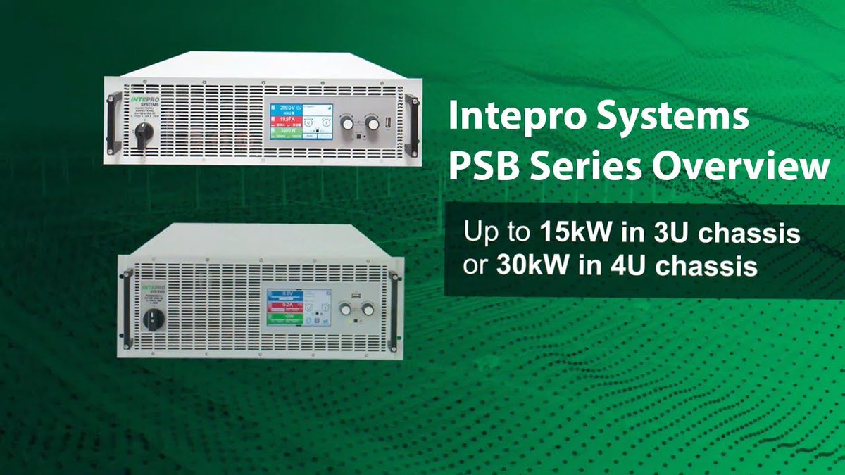 InteproSystems's tweet image. Intepro Systems has a video show casing our Regenerative, Bi-directional DC power Supply the PSB series. Take a look to see how it can help your testing needs.
ow.ly/Mq9T50B7WNU

#psbseries #inteprosystems #regenerative #powersupplies