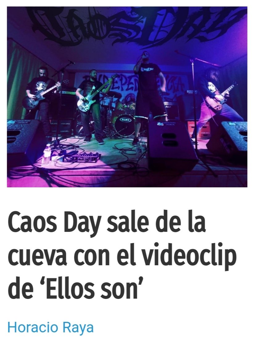 Tras más de cuatro años y medio reaparece Caos Day (<a href="/caosdayrapmetal/">Caos Day</a>) con una nueva canción, presentada con el video que puedes ver a través de este enlace: sevilladisonante.es/caos-day-sale-…