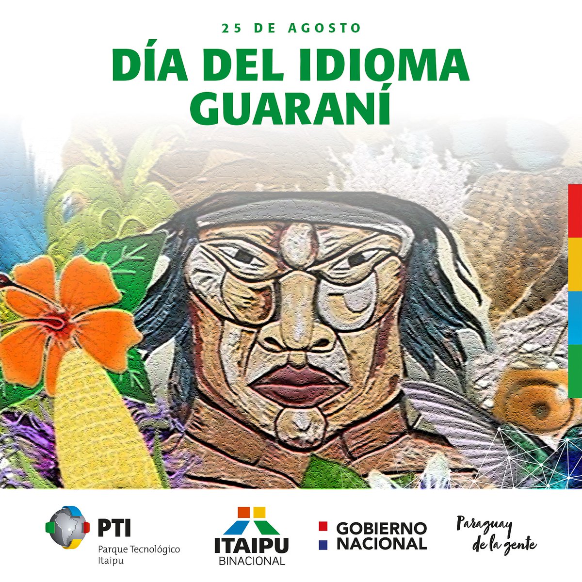 PTI_PY's tweet photo. Hoy, 25 de agosto, se conmemora el DÍA DEL IDIOMA GUARANÍ
#PTIPY
#ItaipuBinacional
#TecnologíaParaLaGente https://t.co/3AV9q8LIOo