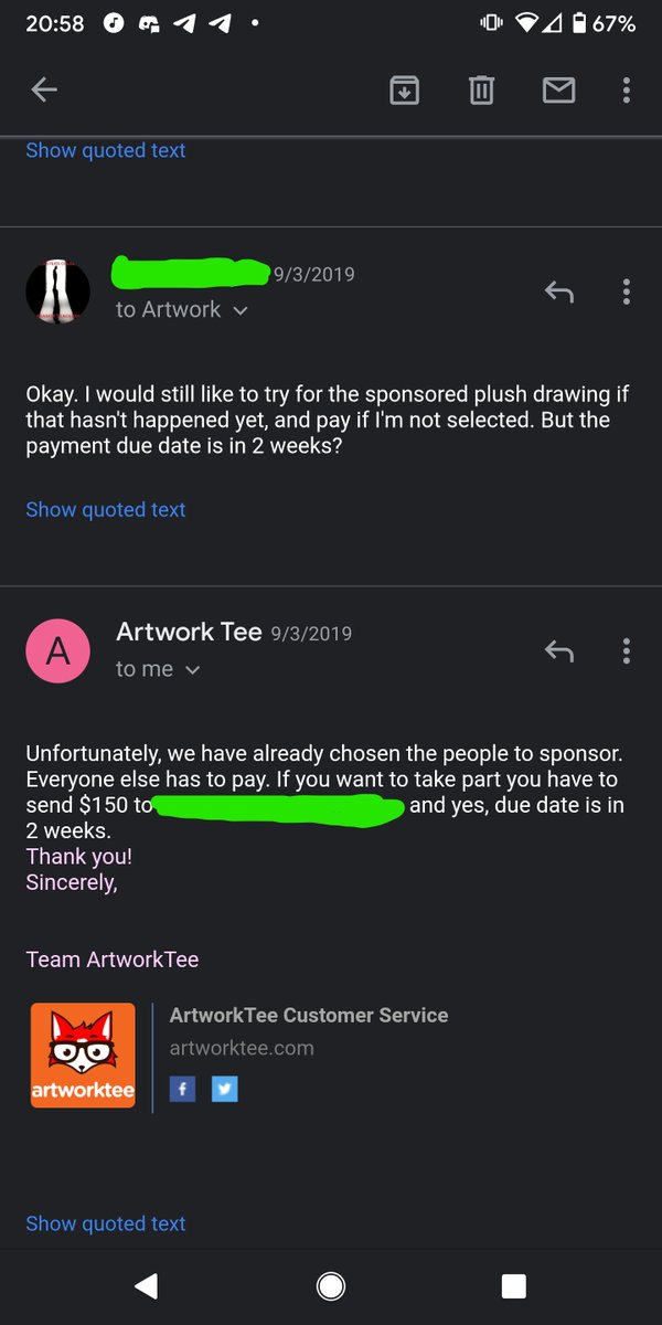 I inquired about the 10 sponsored plushes and was informed that they had been selected. I told them I would pay for mine to be made and was quoted 150 dollars. I told them I would have the payment by the deadline, and paid it a few days later