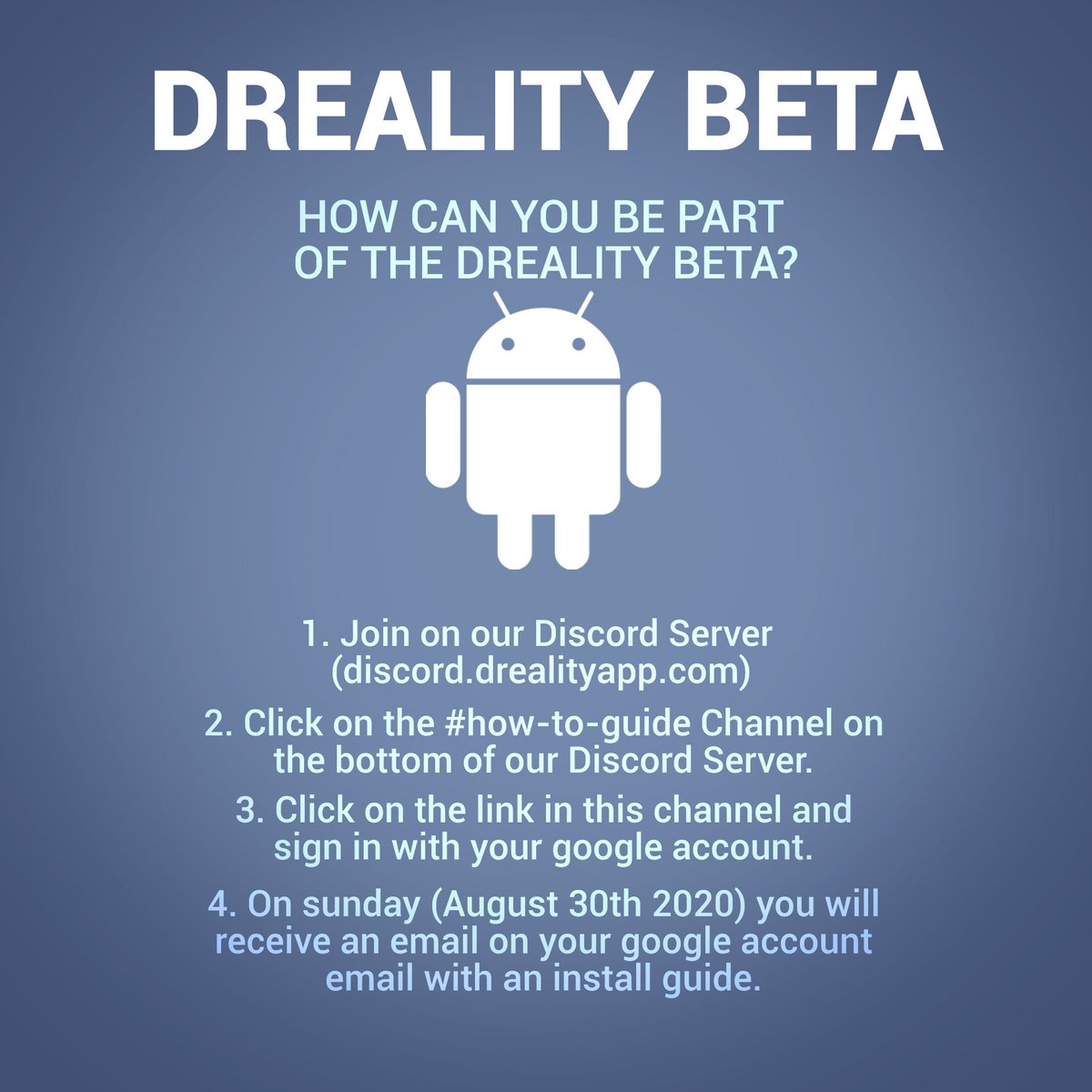 drealityapp's tweet image. 🌟DREALITY BETA IS OUT NOW!🌟
To be a part of our Beta you just have to follow the instructions down below.
Discord: discord.drealityapp.com
