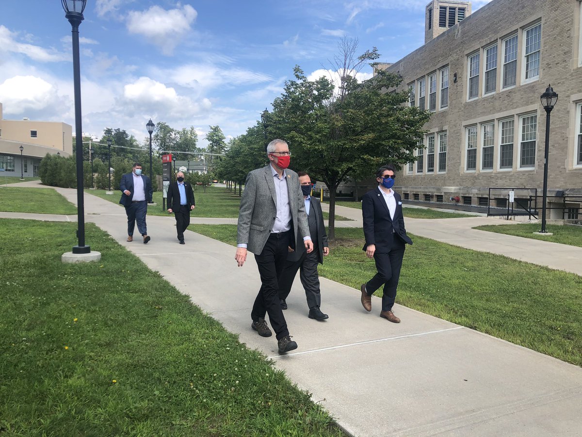 SUNYPlattsburgh's tweet photo. The new @SUNY Chancellor Dr. Jim Malatras is touring campus today with college president Dr. Alexander Enyedi and others. https://t.co/HgJ65SUOty