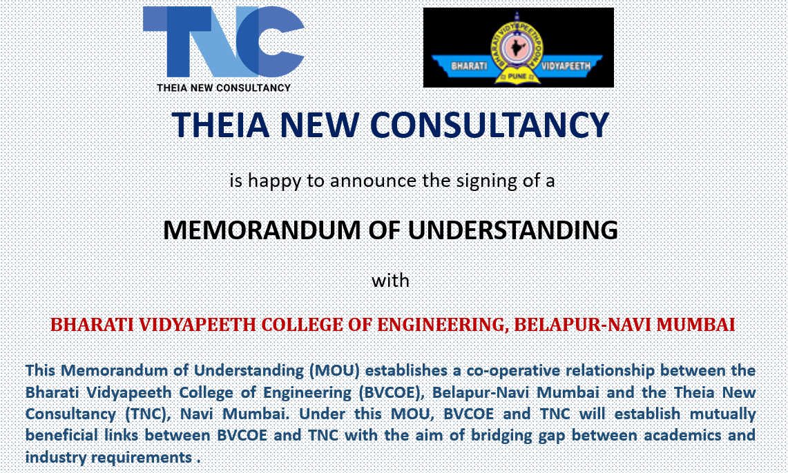 TheiaNew's tweet photo. @TheiaNew 's academic vertical under the leadership of @Anantha00711108 is growing by leaps and bounds.  Our latest MoU is with @BVCOE_Official that will bridge industry with academia using the latest technologies and methodologies.  With @Syamway  @Sakkirhp https://t.co/S9LloDttPY