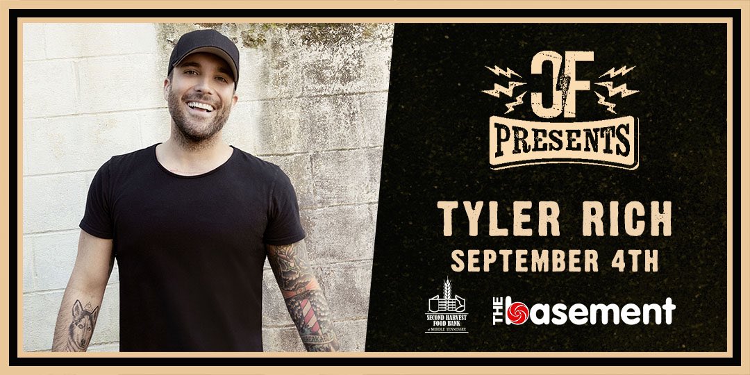 TylerRichMusic's tweet photo. Super excited to join @cfuzzpresents to bring you a virtual show on September 4th LIVE from @TheBasementNash! @countryfuzz has partnered with @2HarvestMidTN with the goal of providing 100k meals over the next 100 days! Get your tickets here 👉🏼https://t.co/bV1SqNmuzv https://t.co/BKak1Dvpv8