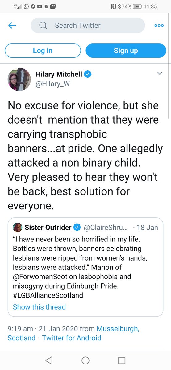 It could be, of course, that even Hilary is aware that had she accused any group of this in her “news” site, her employers might have lacked funds to cover the ensuing libel case.She also failed to report on the "lesbians attack NB child" story that she also made up.