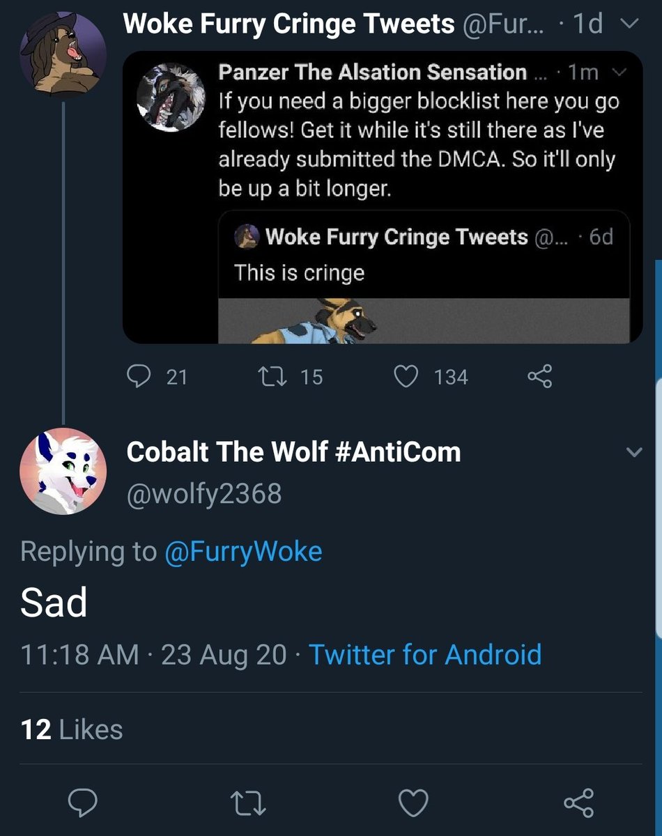 He also supports furrywoke, another racist.