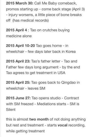 it’s crazy how much tao had been through while he was in exo, all these injuries and continuing to carry on just to be called a liar and traitor by people who used to be fans of him