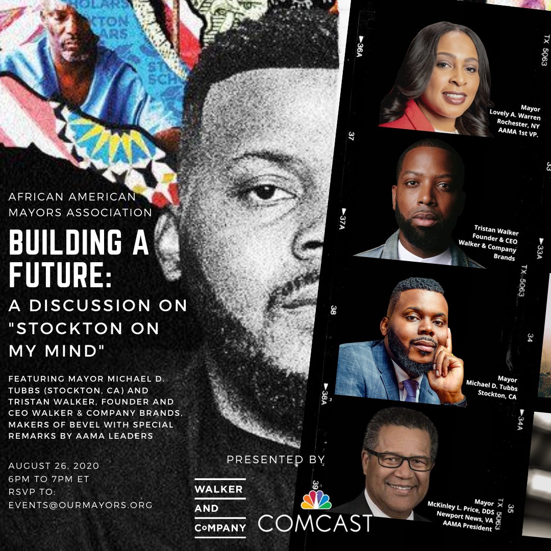 It's not too late to RSVP for our #StocktonOnMyMind discussion presented by <a href="/walkercobrands/">Walker & Company</a> and <a href="/comcast/">Comcast</a>! Join us as <a href="/MichaelDTubbs/">Michael Tubbs</a> and <a href="/tristanwalker/">tristan walker</a> speak to the barriers they faced on their respective paths to success. We'll also hear from <a href="/NNMayorPriceDDS/">McKinley L. Price</a> and <a href="/lovelyawarren/">Mayor Lovely A. Warren</a>.