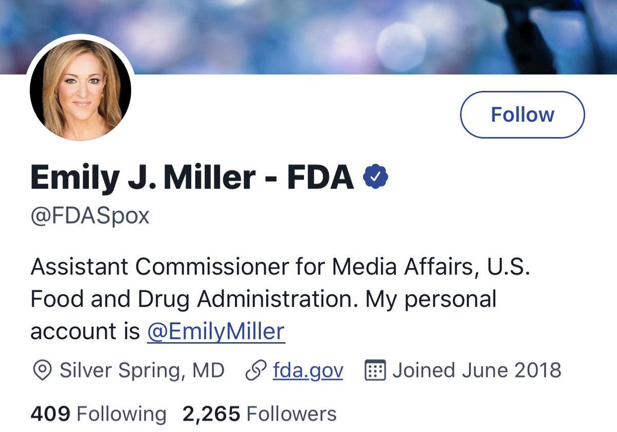 Wait, since when has Emily Miller been the FDA spokesperson?