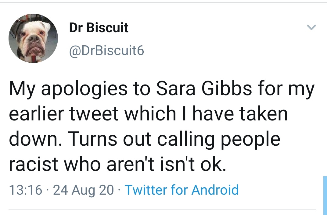 Examples of what happened yesterday: one of them made up a story that Sara has done a theatre show and been abusive to People of Colour while she was there (she's never done a theatre show), then the person admitted they'd made it up, basically because she deserved it.