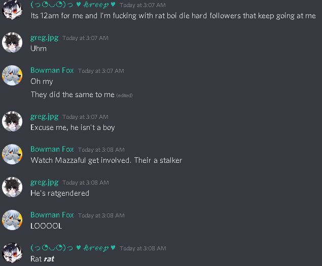 More images from his awful discord.