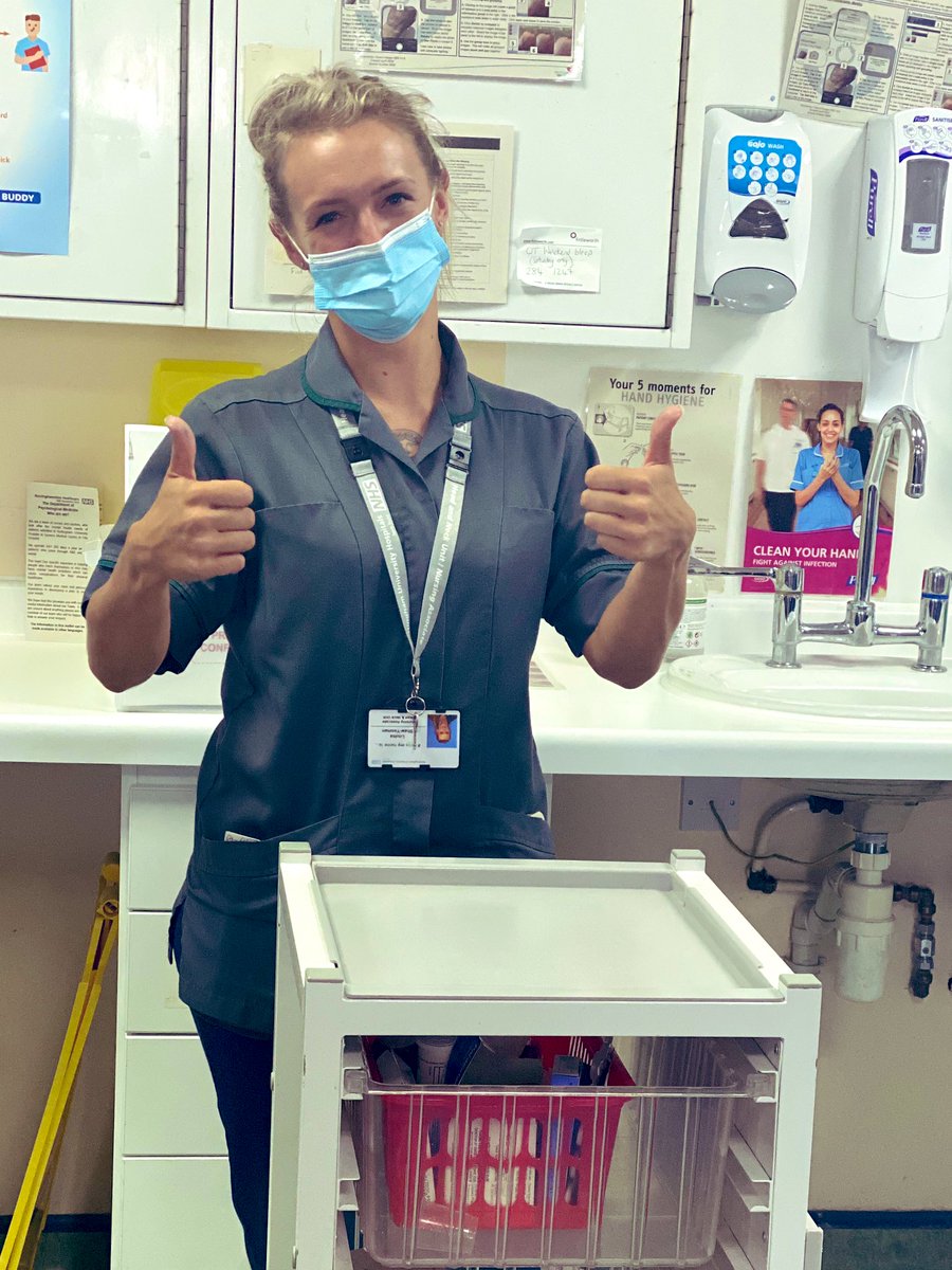 OurVeryOwnSuperstar🌟 NA Louisa’s 1st Solo Meds round! She joined NUH as FSA in 2013 became HCA in 2015, embarked on TNA course in 2018 qualified in 2020 &amp; has amazingly got one of the 5 student nurse places starting in Sept 🎉 One very proud team🌟@TeamNUH <a href="/RebsMc1/">.</a> <a href="/JamesPovey1/">James Povey</a>