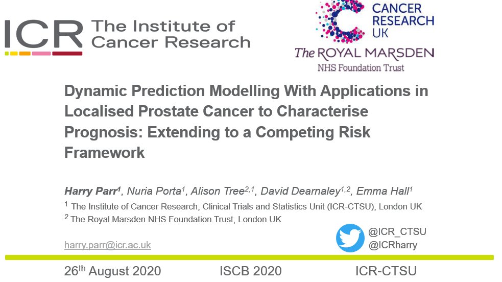 ICRharry's tweet photo. A sneak-peak of my talk tomorrow (Wed 26th Aug) in OC-36: Dynamic Prediction, ~11:45am BST (12.45 UTC+02:00) @iscb41 @NPortaStat @EmmaHall71 @alison_tree
#iscb41 #iscb2020 https://t.co/tvBE0TEvlJ