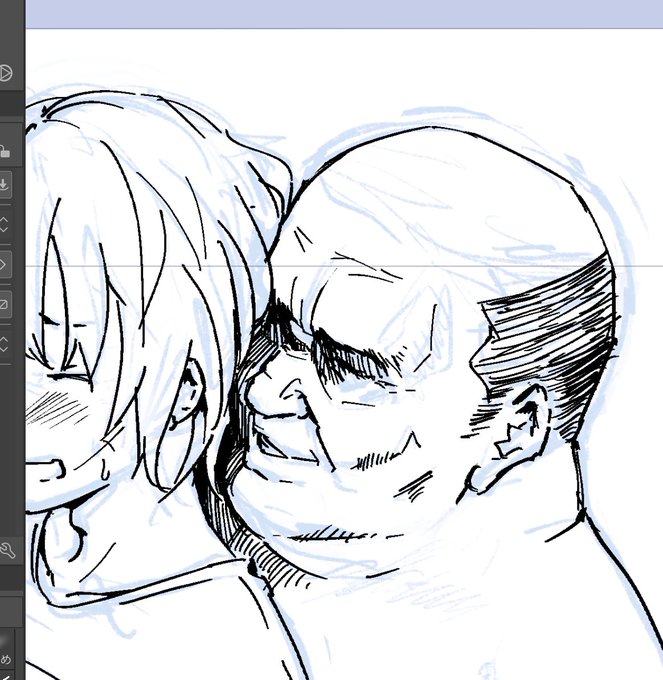 おじさんを描くのって楽しいね 