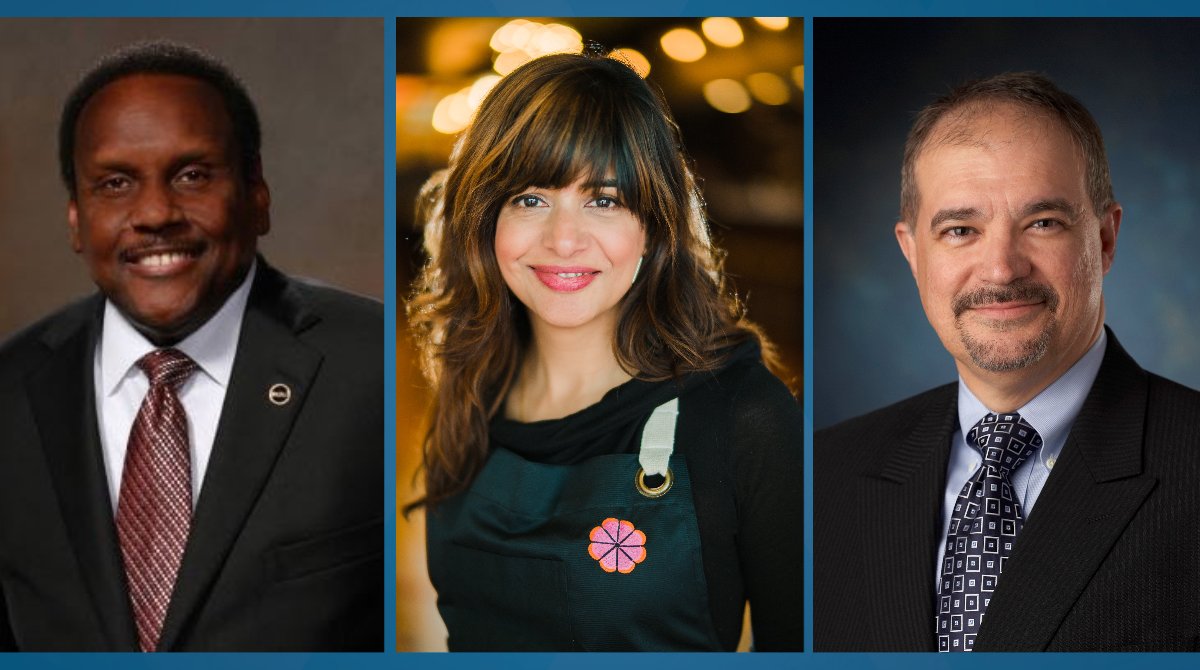 waketechcc's tweet photo. [NEWS] - Three Distinguished Leaders Join Wake Tech Board of Trustees

Raleigh chef Cheetie Kumar, former St. Augustine’s University CFO Walter C. Davenport and biopharma executive Dr. Juan Torres were sworn in.

More: https://t.co/XASpAf0izQ https://t.co/BelKNVomrY