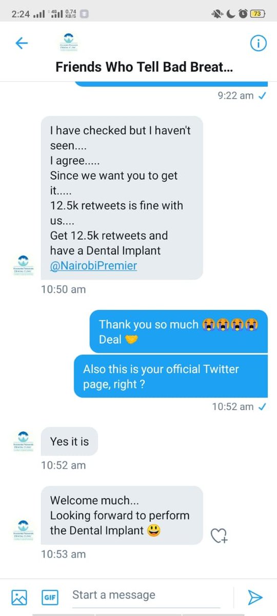 On my knees, this means a lot to me, Please Retweet when you see this 🙏 12.5K RTs for a dental surgery @NairobiPremier