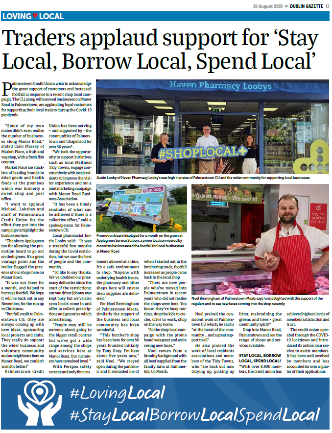 _capitalcu's tweet photo. Check out the latest feature in the Dublin Gazette, as part of the Dublin Credit Unions #lovinglocal❤️sponsorship
#staylocalborrowlocalspendlocal
#TogetherEveryoneAchievesMore https://t.co/izfyvM5SxE