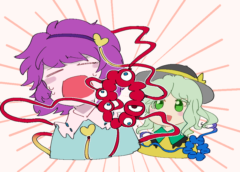 古明地こいし ,古明地さとり 「輝くさとこい 」|茶丸九のイラスト