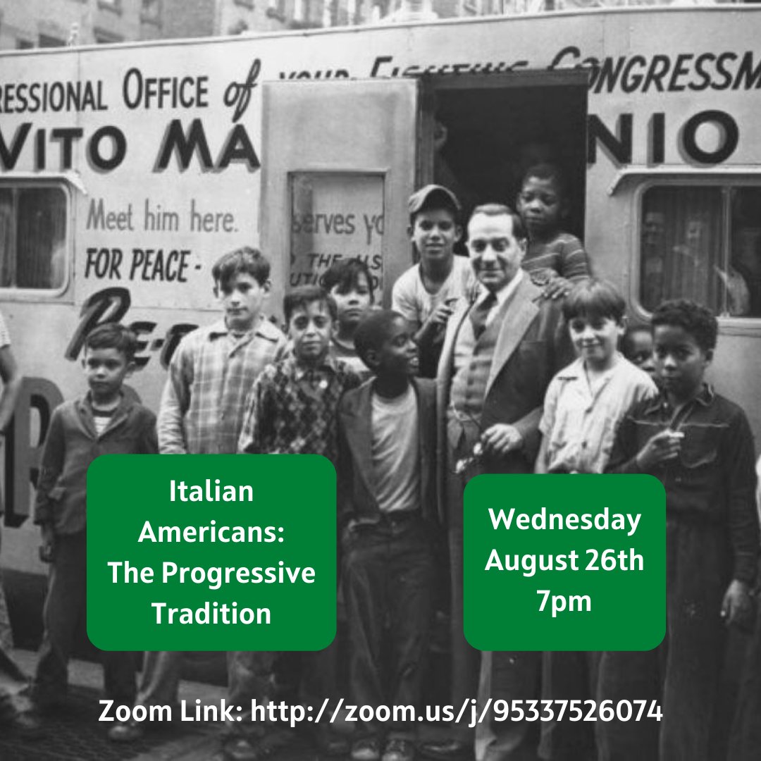 NHFPL's tweet photo. Tomorrow night is our talk with Professor Gerald Meyer - Italian Americans: The Progressive Tradition. @VMForum Join us at 7pm via Zoom : https://t.co/MjOXBlwMjW https://t.co/90mtT0Wdy1