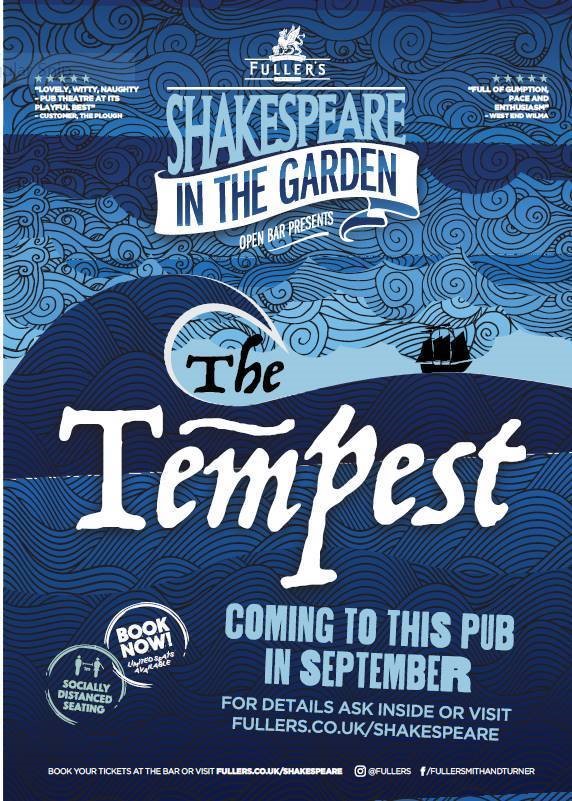 Join us on 28 or 29 September for Shakespeare in the Garden #TheTempest2020. To ensure that customers enjoy the performance safely, there is a reduced capacity in our garden. For more information and tickets visit: dukeofkent.co.uk/whats-on?fbcli…