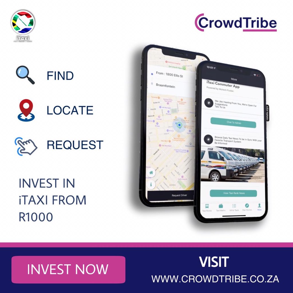 _SamuelMazibuko's tweet photo. If you have R100-R1000 to spare this month end - there’s a 100% black owned company called Hack City PTY LTD proprietary software of iTaxi App &amp; iTaxi Drivers App Founded by Samuel Jr Mazibuko @_SamuelMazibuko #itaxi #itaxiapp #crowdtribe https://t.co/vgo5i62KAz @crowd_tribe https://t.co/WJI6SiSzcr