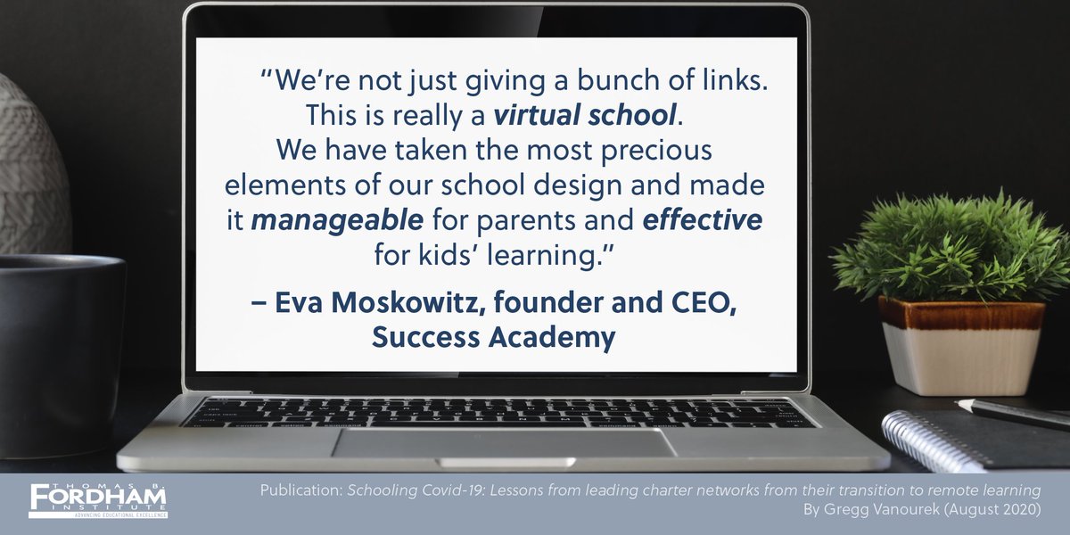 educationgadfly's tweet photo. "We’re not just giving a bunch of links. This is really a virtual school. We have taken the most precious elements of our school design and made it manageable for parents and effective for kids’ learning” —@SuccessCharters' @MoskowitzEva in our new report. https://t.co/b78wa7YDrn https://t.co/nc4kt3Rci6