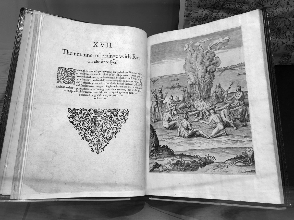 7) 'A Briefe and True Report of the New Found Land of Virginia' by Thomas Hariot is on display at the Winchester College Treasury.  #books  #history  #america  #winchester  @rebeccaromney