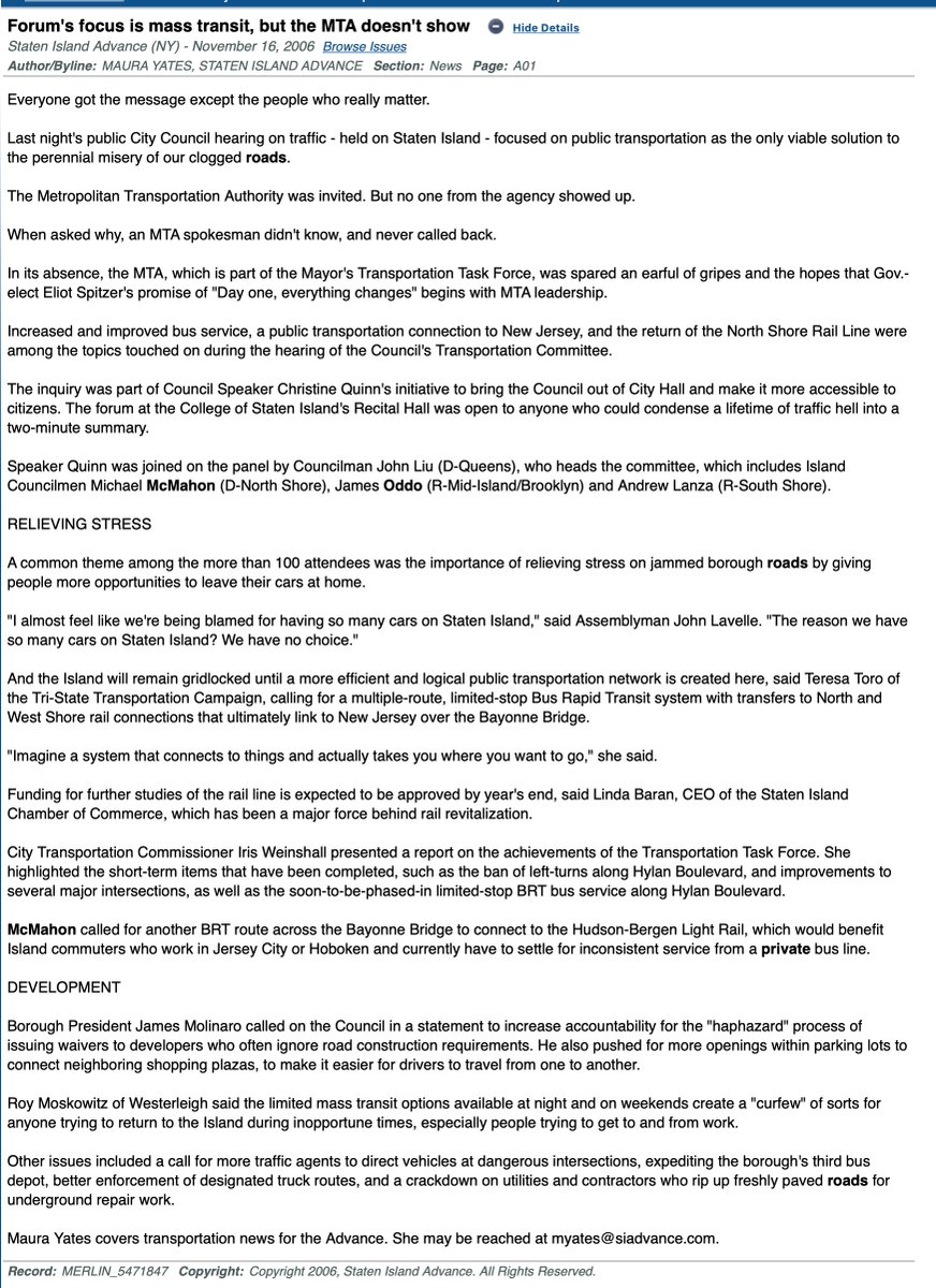 HeyNowJO's tweet photo. @jvhawkins @A320Lga @alon_levy @foxandcity @yfreemark @NYCTBus Jonathan, thank you for these kind words (truly!) and all the work you put into this redesign. Take a look at this article from 2006 and juxtapose it to the collaboration we all mustered together. Template for the rest of gov't. Stay well!
@NYCTBus @ATULocal726 @FilippaGrisafi https://t.co/bugAc25VYs