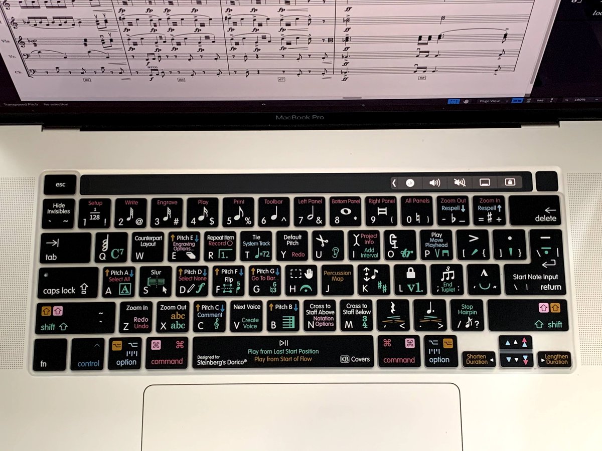 TheBarronDotNet's tweet photo. Look what’s just arrived! A Dorico shortcuts silicon cover for MacBook! Fits really well! Thanks @KBCovers https://t.co/LI6Gqdq1NJ @doricoofficial #moretimeformusic https://t.co/uuoxA0pGAk