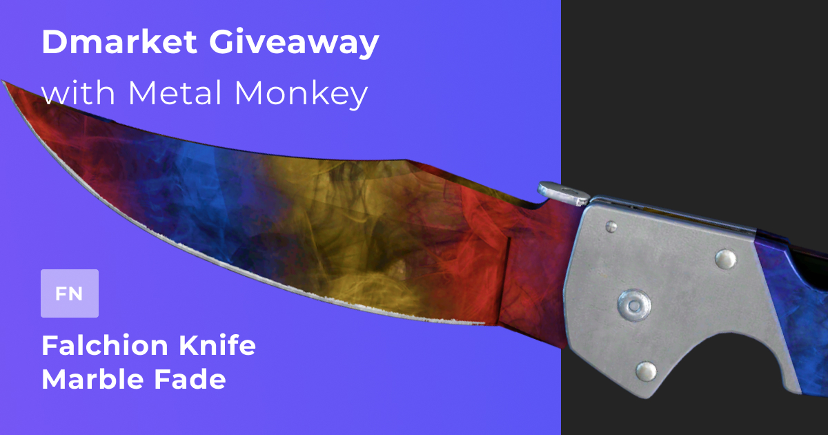 Falchion Knife Marble Fade Giveaway with <a href="/MetalMonkeyThe7/">Metal Monkey</a>  

Get a chance to win a Knife 🔥

​★ Falchion Knife | Marble Fade (Factory New)

Enter here 👉 go.dmarket.com/djc