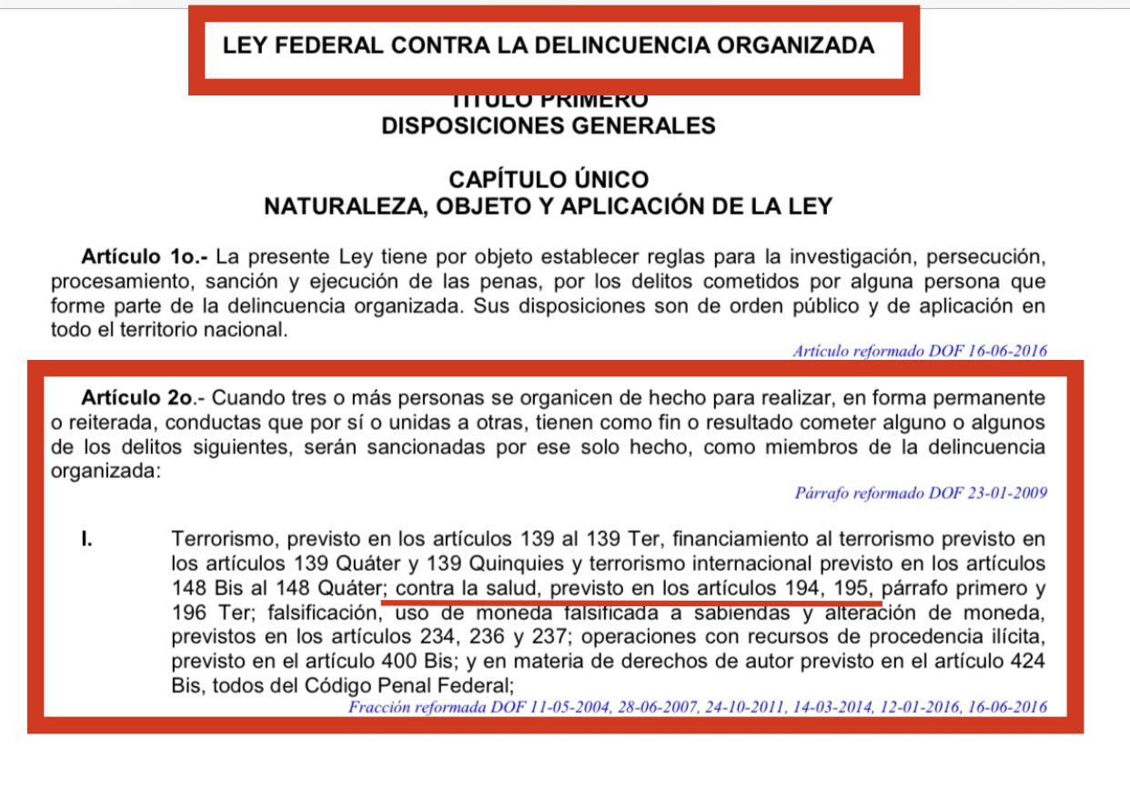 Camara de diputados ley federal contra la delincuencia organizada