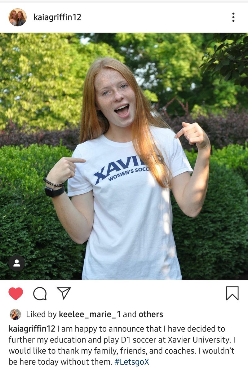 RyleWSOC's tweet photo. @raiders_lady @RyleSportsMed @Ryle_HS @high_ryle Congratulations shout out to Kaia G for committing to @XavierWSOC https://t.co/Q5p4yrT4KP