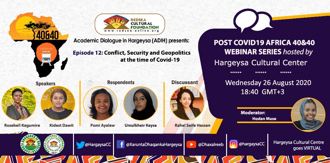 abdirahmnMuse's tweet photo. Join us for these events on Wednesday and Thursday respectively. Sh. Dalmar's talk will take place at @HargeysaCC and the ''Africa 40&amp;40'' will be virtual and u can register here (https://t.co/AClbO5KKtQ) https://t.co/QVrXwd6xKC