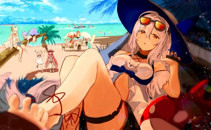 海でパリピッピ #明日方舟 #スカジ #アークナイツ 