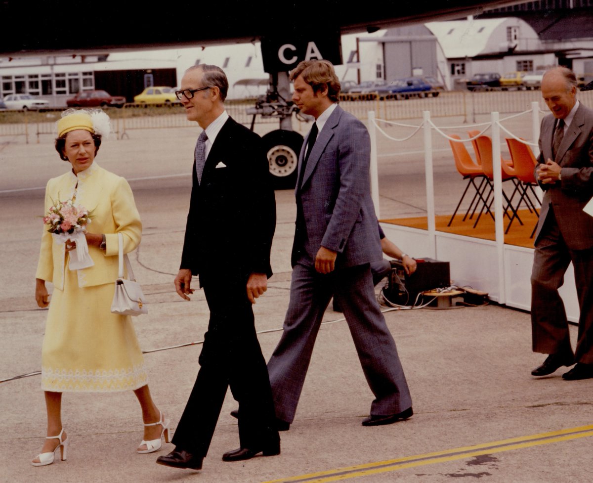 MaxK_J's tweet photo. #TriStarThursday British Airways L-1011 #TriStar 500 in 1980 naming ceremony at Heathrow (named by HRH Princess Margaret after her, and not after a rose) The Princess had also "launched" the BA TriStar 500 at a ceremony at Palmdale in 1978 https://t.co/i8QBnaV36e