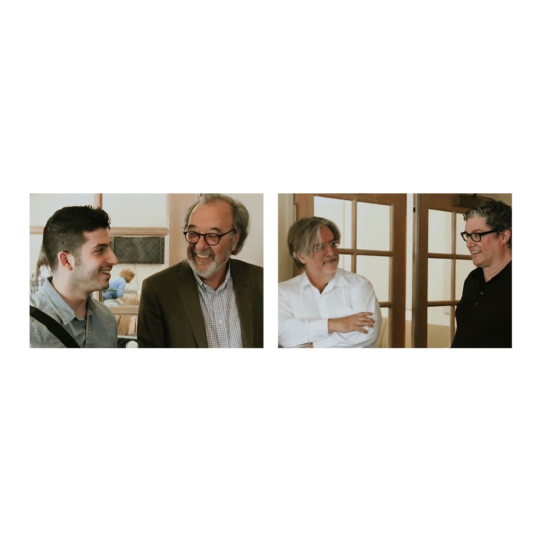 raysavaya's tweet photo. With James L. Brooks, Matt Groening &amp; Al Jean. Forever grateful I got to meet the writing legends I’ve always looked up to.

@TheSimpsons @canyonjim @AlJean https://t.co/zJ99xV4ZBU