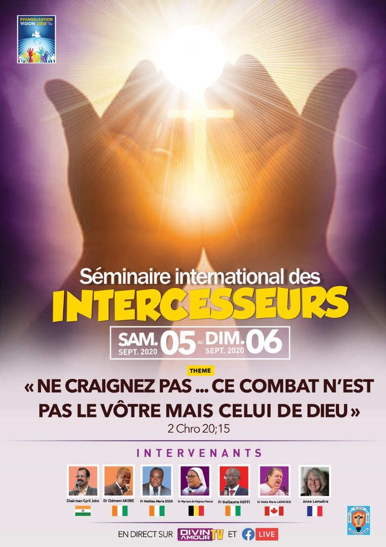 ClementAkobe's tweet photo. Le Séminaire International des Intercesseurs organisé par la CMDA se tient du 5 au 7 Septembre 2020 et c'est en ligne. Connectes toi sur nos réseaux sociaux, la page Facebook Evangélisation Vision 2000 Plus et Divin amour Tv.
@ClementAkobe 
#CMDA https://t.co/FYx8JpRxy0