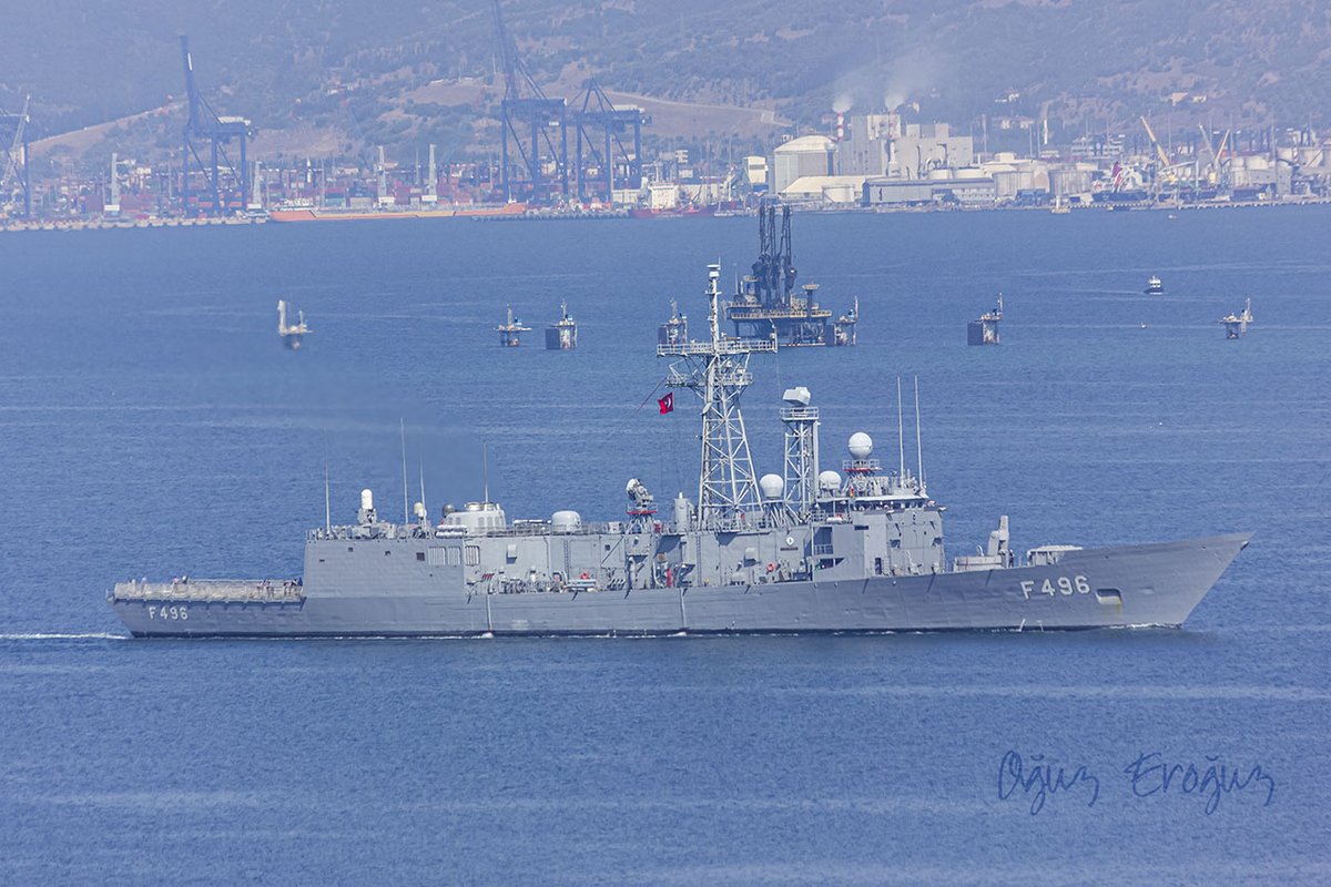 OguzEroguz1's tweet photo. #TurkishNavy #OHP/#Gabya frigate #TCGGökova #F496 (ex. USS Samuel Eliot Morison (#FFG13)), returns home from NATO's Sea Guardian assignment & east and central Mediterranean patrol. https://t.co/AhFj42qiU3