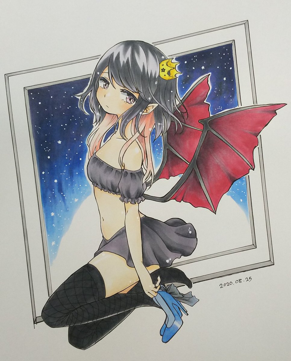 悪魔の女の子描きました 絵柄好みって人にフォローされたい コピック ア 華 希那子のイラスト 悪魔の女の子描きました 絵柄好みって人にフォローされたい コピック ア 華 希那子のイラスト