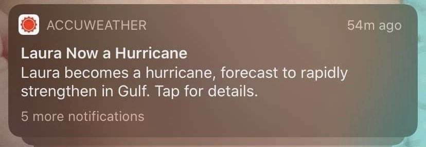 WARNSHAW's tweet photo. “Laura becomes a hurricane...” #Warnshaw https://t.co/AAm7tN2rXH
