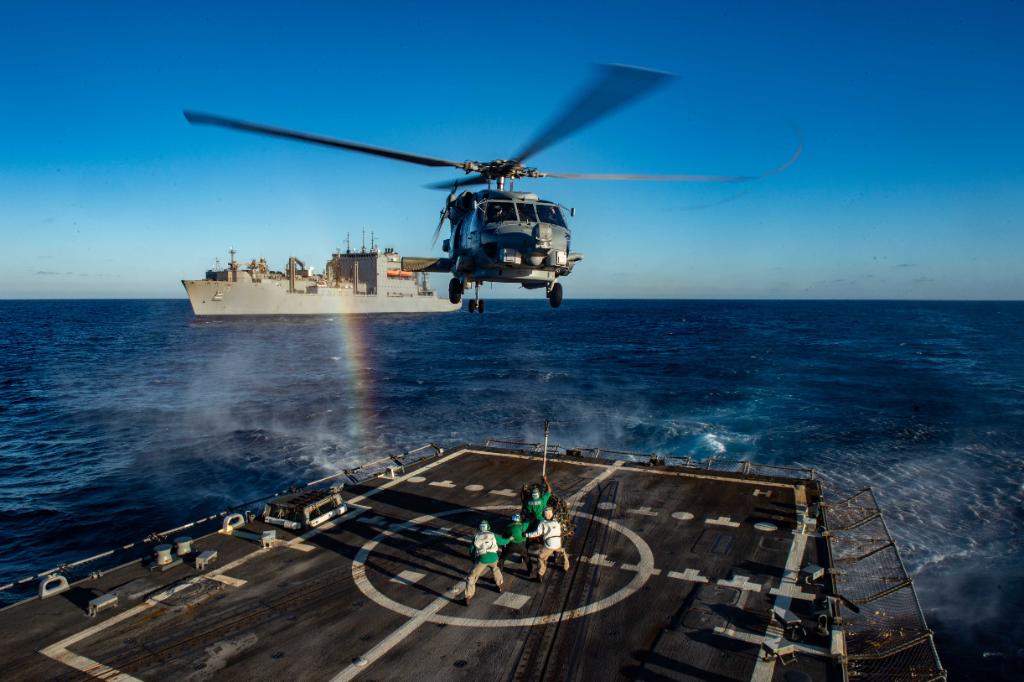 #USNavy's #USSWinstonSChurchill (DDG 81) conducts for maneuvering drills with Tunisian Navy warships while deployed to the <a href="/USNavyEurope/">U.S. Naval Forces Europe-Africa/U.S. 6th Fleet</a> area of operations in support of regional allies and partners and U.S. national security interests in Europe and Africa. #NavyPartnerships