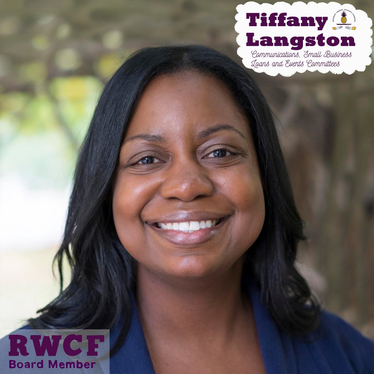 RWCFUSA's tweet photo. We welcome Tiffany Langston, who sits on the small business loans and events committee at #RWCF. Tiffany has over a decade of experience at the intersection of the nonprofit and philanthropic sectors. Catch her playing poker, figure skating, or volunteering in her free time! https://t.co/haxEfBElB5