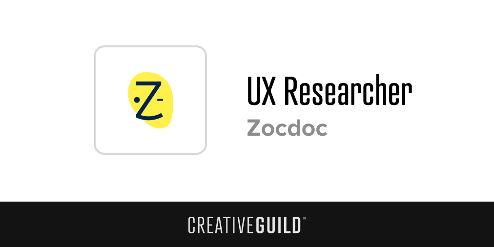 CreativeGuild_'s tweet photo. NYC — @Zocdoc is hiring! They're looking for UX Researchers and a Product Designer to join their mission: To give power to the patient.
Learn more: https://t.co/D2JotE2KKs
#CreativeGuild #CreativeGuildJobs https://t.co/3sx7Nwc2A1