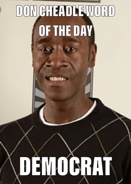 DonCheadleWord's tweet photo. Don Cheadle Word of the Day, Tuesday Aug. 25 — Democrat https://t.co/O5SV2DHqkU