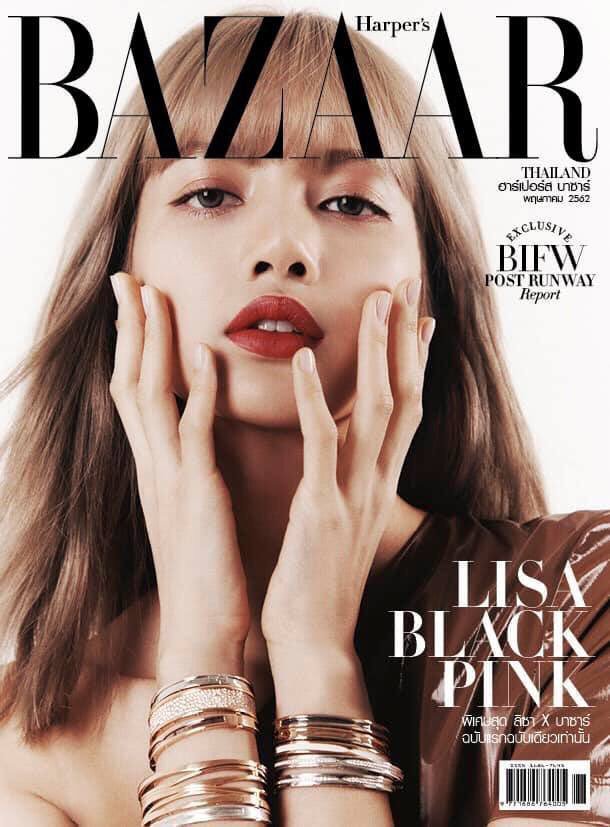 Lisa is the first artist to sold 120k copies of her Harper's Bazaar Thailand.(details on the 3rd photo)