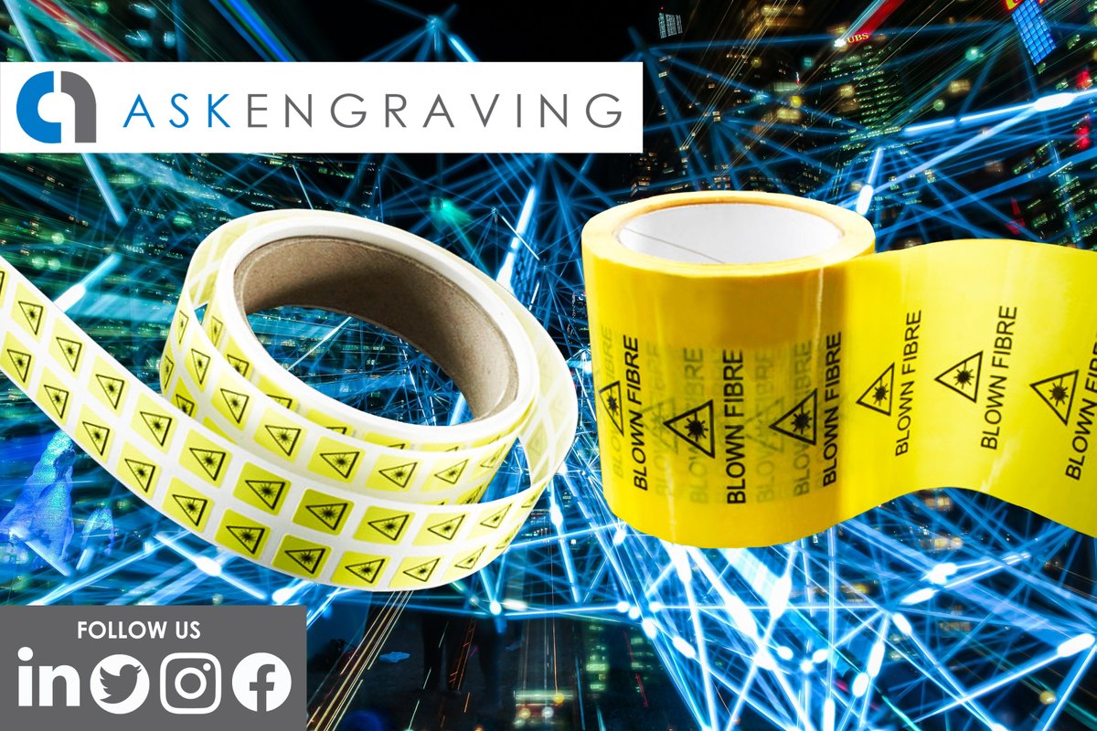 Our printed blown fibre tape is supplied on a roll, with perforated sections measuring 100mm x 1500mm (W x L).
Ideal for wrapping around cable bundles. Our printed warning stickers are supplied in pairs 12mm square, in an easy to use sheet format. Samples are available on request