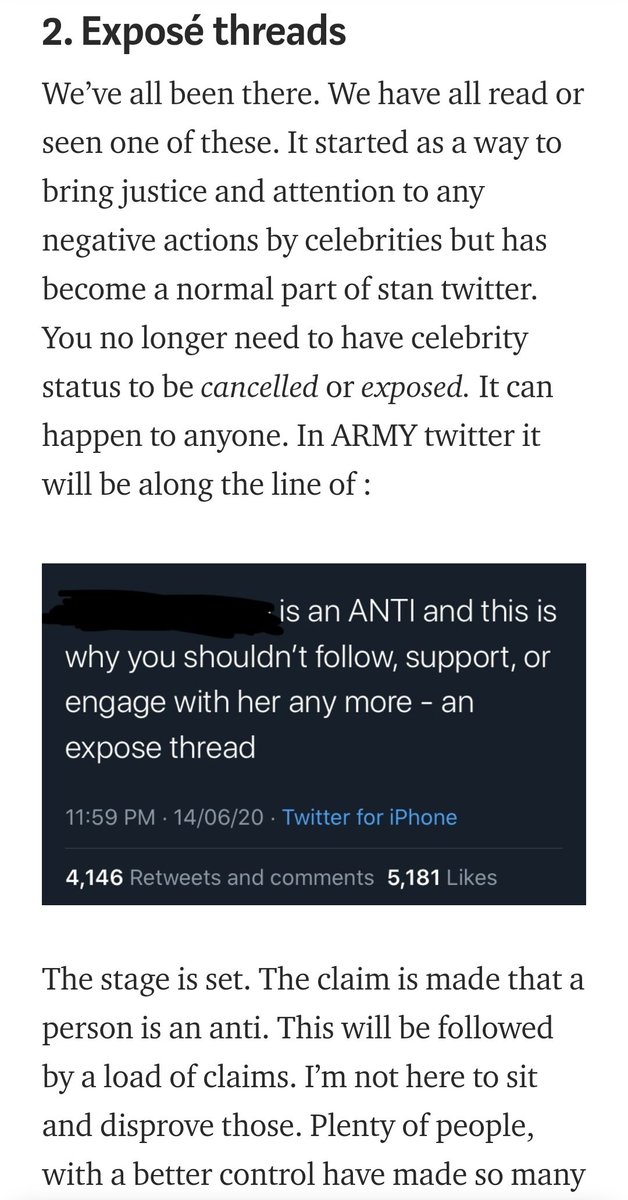 -EXPOSE THREADS We see just about anyone making an expose thread. Many times the narratives are twisted based on personal opinion. It feeds into which hunting and cancel culture.  #BTSARMY    #Dynamite200M